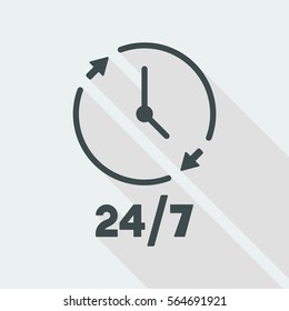 24/7 steady concept symbol - Vector web icon