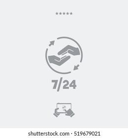 24/7 steady protection services - Vector web icon