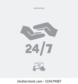 24/7 steady protection services - Vector web icon