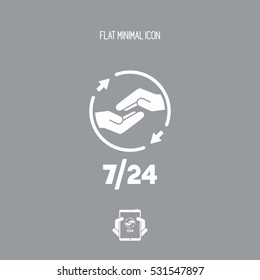 24/7 steady protection services - Vector web icon