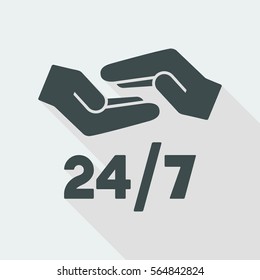 24/7 steady protection services - Vector web icon