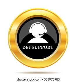 24-7 Support icon. Internet button on white background. EPS10 vector.
