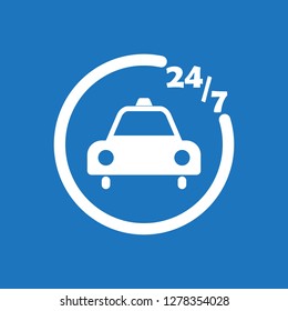 247 taxi icon flat vector design illustration.