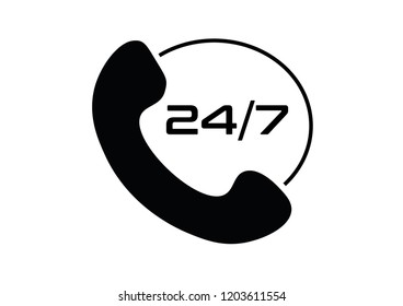 24/7 telephone icon