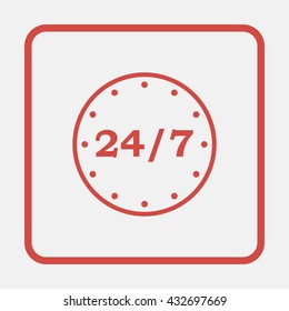 24/7 time icon.