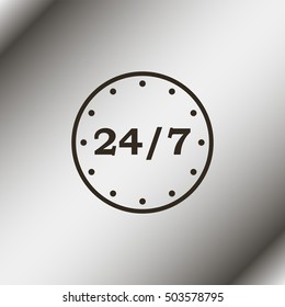 24/7 time icon.