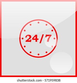 24/7 time icon.