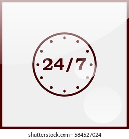 24/7 time icon.
