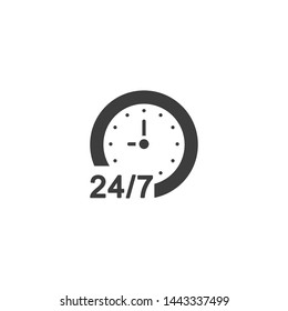 24/7 vector glyph style icon