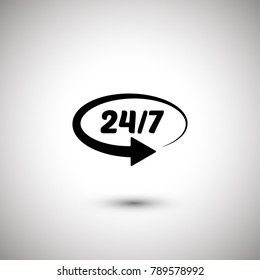 24/7 vector icon