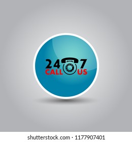 24/7 vector icons. workhard.call center. call us