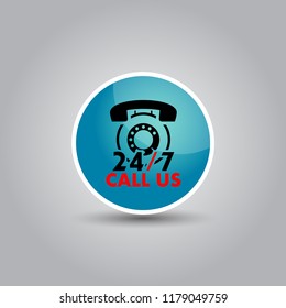 24/7 vector icons. workhard.call center. call us