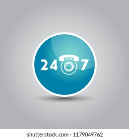 24/7 vector icons. workhard.call center. call us