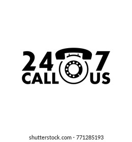 24/7 vector icons. workhard.call center. call us