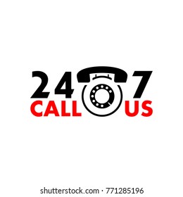 24/7 vector icons. workhard.call center. call us