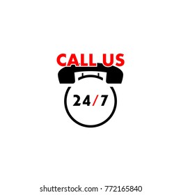 24/7 vector icons. workhard.call center. call us