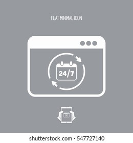 24/7 web services - Vector flat icon