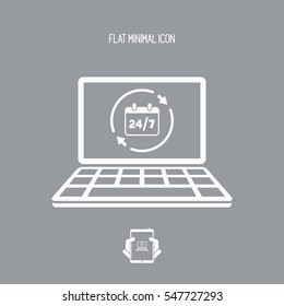 24/7 web services - Vector flat icon