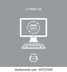 24/7 web services - Vector flat icon