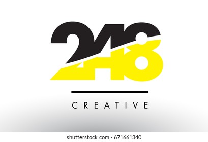 248 Black and Yellow Number Logo Design cut in half.