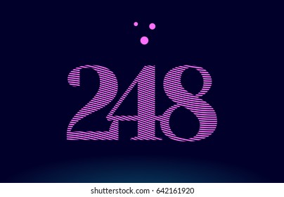 248 number digit logo pink line stripes magenta purple blue font creative text dots company vector icon design