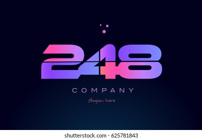 248 pink blue purple number digit numeral dots creative company logo vector icon design template