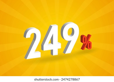 249% discount 3D text for sells and promotion.