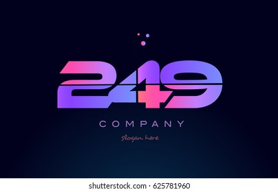 249 pink blue purple number digit numeral dots creative company logo vector icon design template