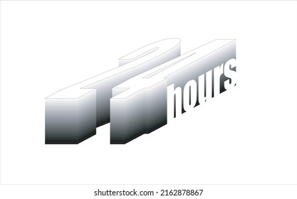 24h, 24h in 3d with white to black gradient