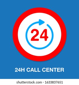 24h Call center - help icon, technical support icon, computer service support, tech support concept