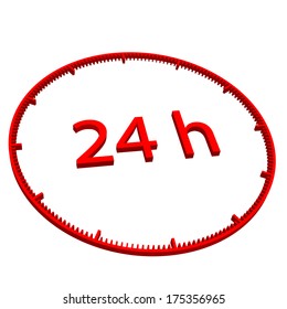 24h clock sign 