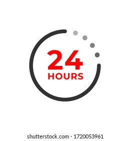 24h color icon and time concept
