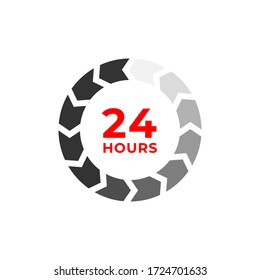 24h color icon and time concept