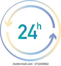 24h icon on white background. vector illustration
