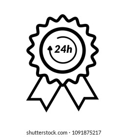 24h icon and quality guarantee symbol