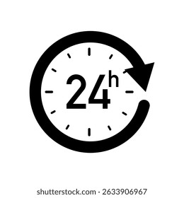 24h icon vector on black colour