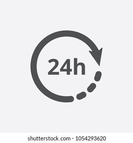 24h Open hours Non stop working shop or service symbol. All day working time sign. Opening times sign. Working around the clock. Store hours. 24h, clock, open, 24, 7, accessibility, advertisement, 