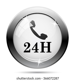 24H phone icon. Internet button on white background. EPS10 vector.
