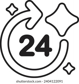 24-Stunden-Telefonsupport-Icon. Symbol für den Kundendienst
