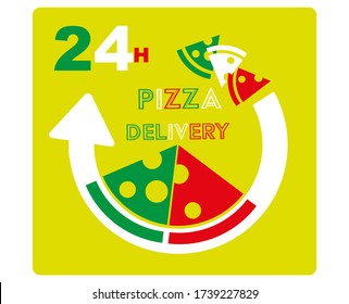 24H PIZZA DELIVERY VECTOR Sign