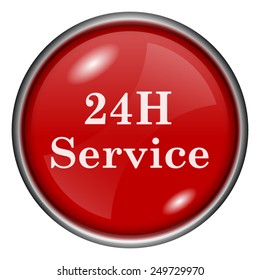 24H Service icon. Internet button on white background. 