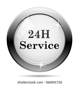 24H Service icon. Internet button on white background. EPS10 vector.