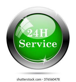 24H Service icon. Internet button on white background. EPS10 vector.
