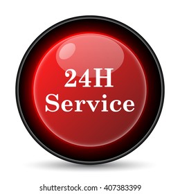 24H Service icon. Internet button on white background. EPS10 vector