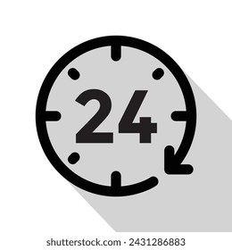 24h simple icon, vector illustration 
