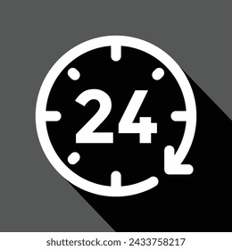 24h icono simple, ilustración vectorial 
