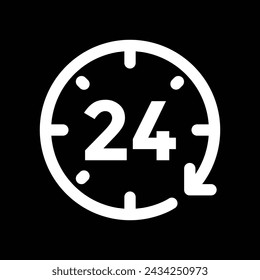 24h simple icon, vector illustration 