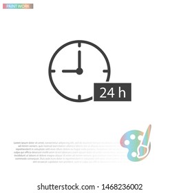 24h support icon . Lorem Ipsum Illustration design