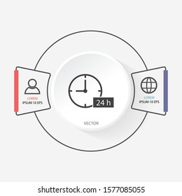 24h support icon . Lorem Ipsum Illustration design