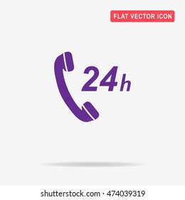 24h support icon. Vector concept illustration for design.